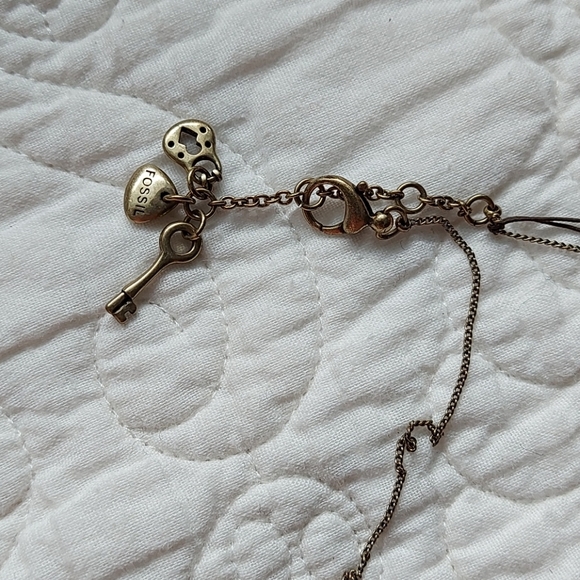 Fossil brass charm necklace - Picture 3 of 5